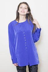 Blusa Azul Manga Larga