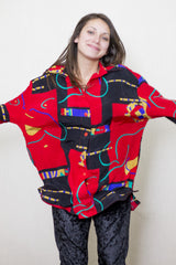 Blusa Roja Estampada Oversized